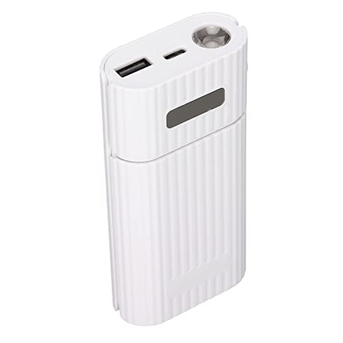 Battery Storage Box, 21700 Battery Power Bank 2 Output Type-C Tablet Computer, Convenient for Reliable Portable Rapid Charging (White)