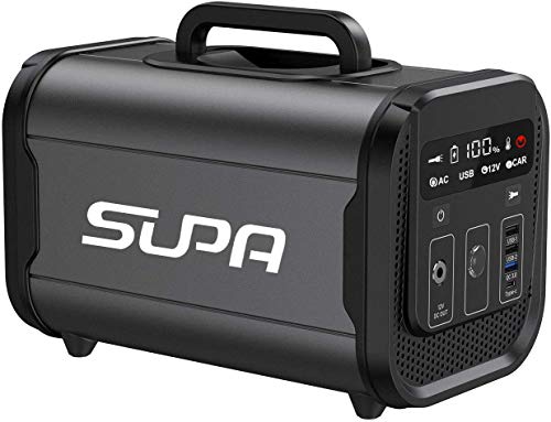 SUPA 384Wh 120000mAh LiFePO4 Portable Power Station with Lithium Iron Phosphate Battery, 300W Pure Sine Wave AC Outlet, Solar Generator Backup