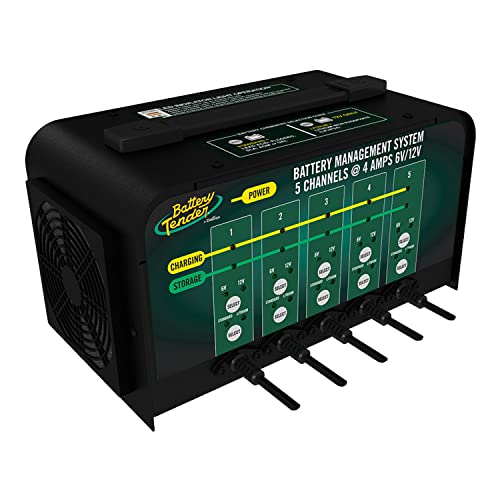 Battery Tender 5 Bank Multibank Charger - 20 AMP (4 AMPs Per Bank) - Selectable 12V / 6V - Smart and Switchable 12V Multi Battery Charger and