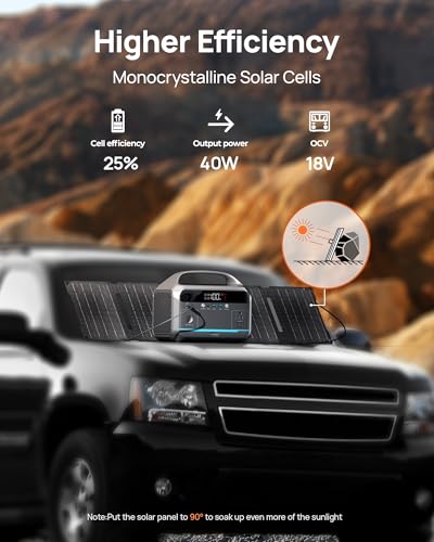 Portable Power Station 350W with 100W Foldable Solar Panel, 288Wh LiFePO4 Solar Generator, 600W Surge Battery Backup, 90,000mAh Outdoor Power Bank