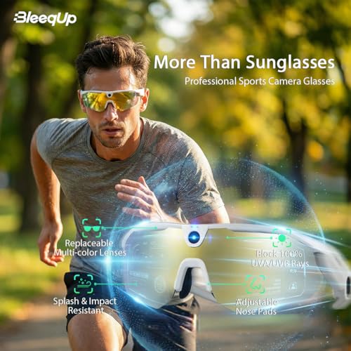 Ranger AI Sports Camera Glasses (ZEISS) White and 1600mAh Portable Power Bank
