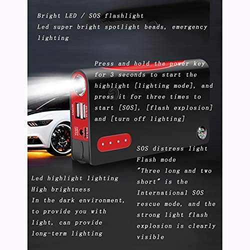 18000Mah External Battery Pack Car Emergency Starting Power for Capacity Bank Compatible Charger Banks Led Lights (4 Pieces) Standard Version 18000