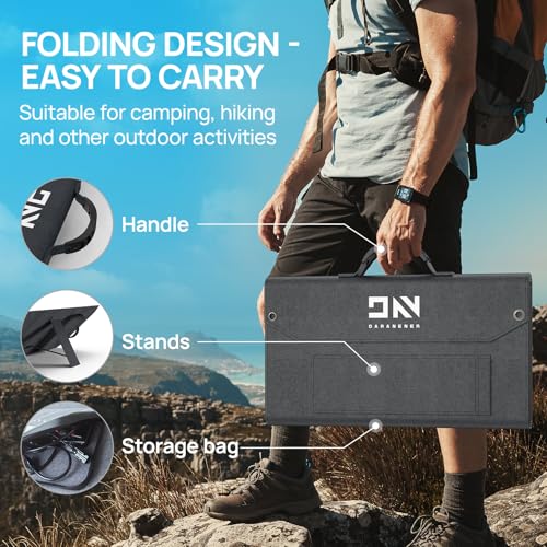Portable Power Station 350W with 100W Foldable Solar Panel, 288Wh LiFePO4 Solar Generator, 600W Surge Battery Backup, 90,000mAh Outdoor Power Bank